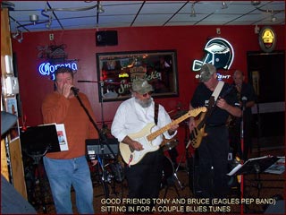 Good friends Tony And Bruce (Eagles Pep Band) sit in on some sets